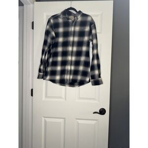 Redhead Flannel Medium Plaid Cream Beige Navy Women's